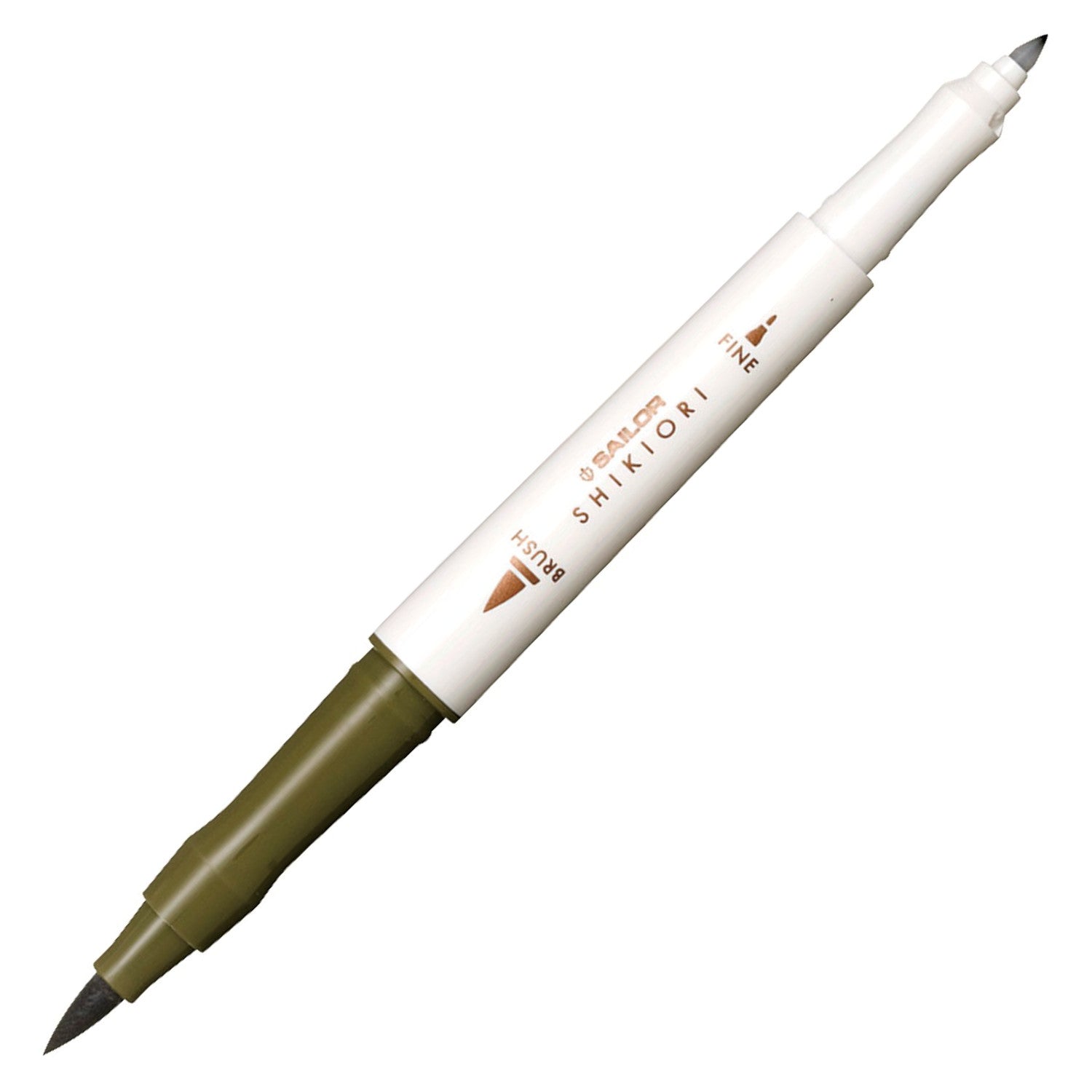 Sailor Compass Shikiori Marker -  Rikyucha (Green Brown) | Atlas Stationers.