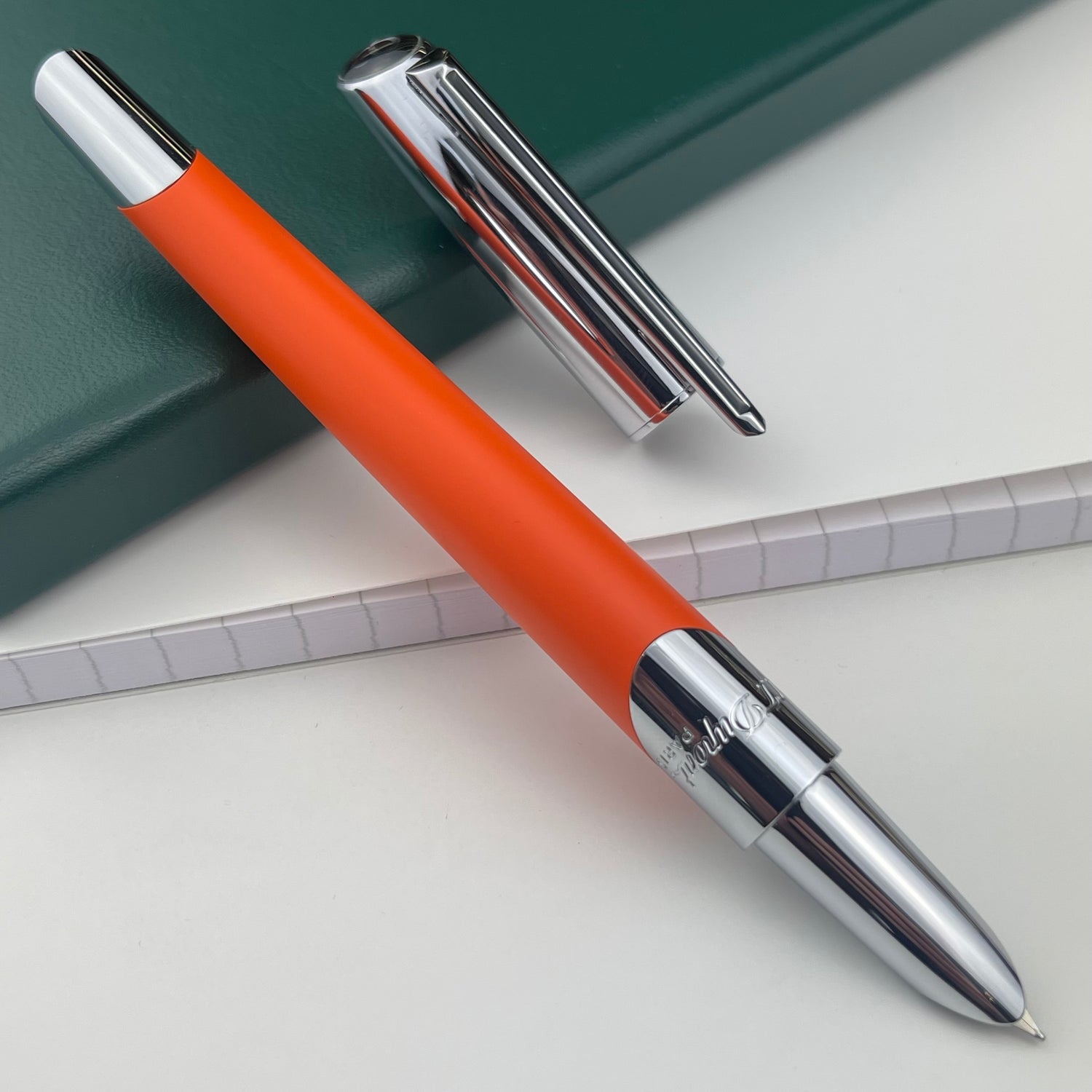 S.T. Dupont Defi Millennium Fountain Pen - Matte Orange (Doorbuster)
