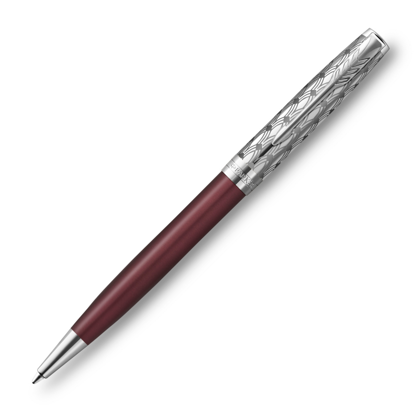 Parker Sonnet Ballpoint Pen - Metal & Red | Atlas Stationers.