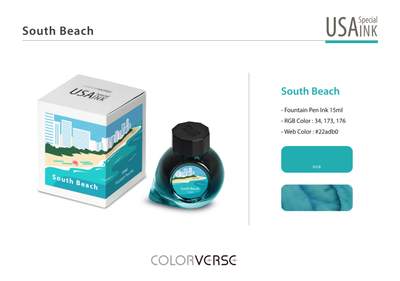Colorverse USA 15ml Bottled Ink - South Beach (Florida) | Atlas Stationers.