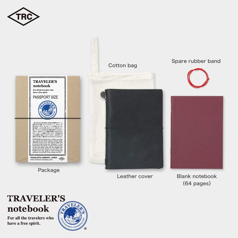 Traveler's Leather Notebook - Passport Size - Black | Atlas Stationers.
