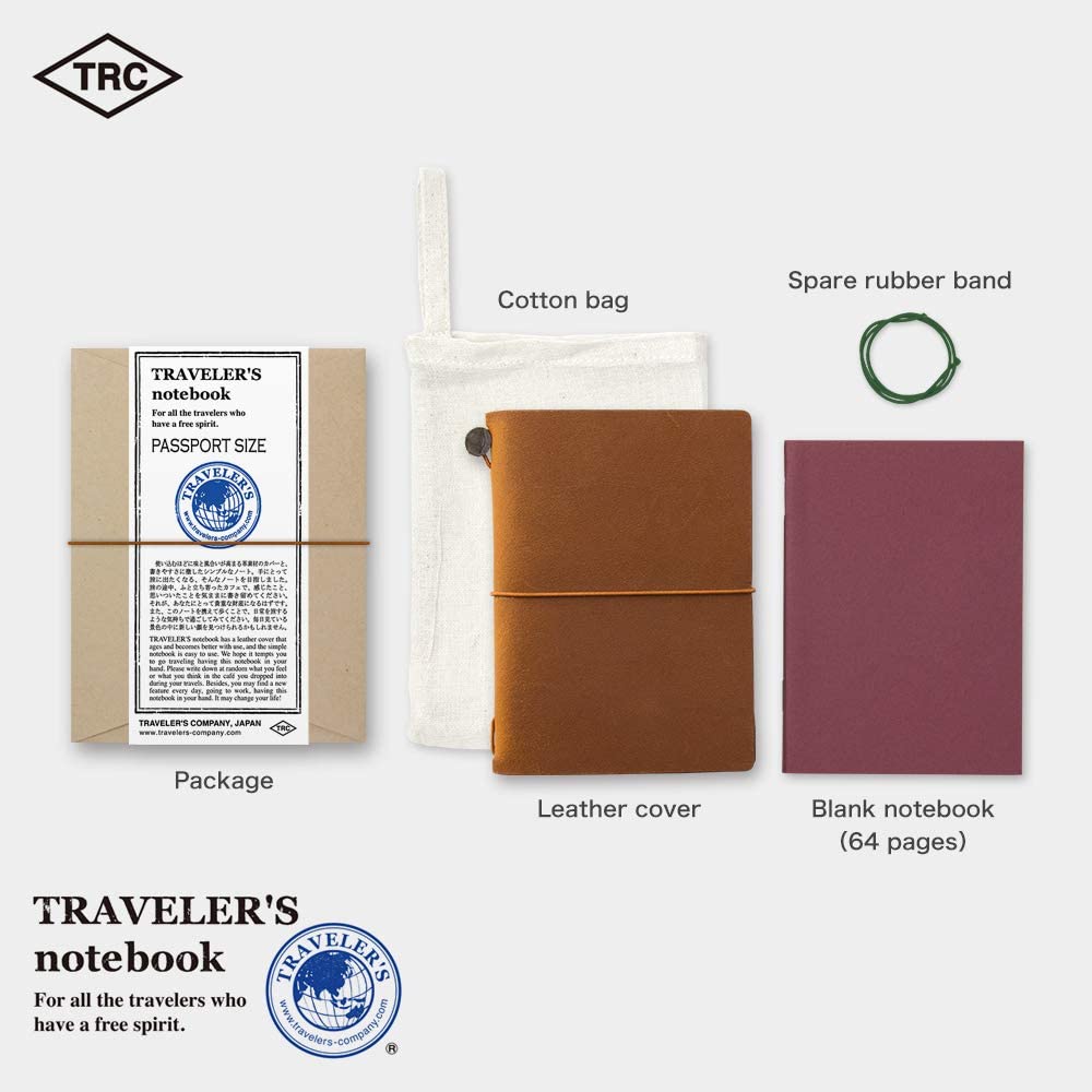 Traveler's Leather Notebook - Passport Size - Camel | Atlas Stationers.
