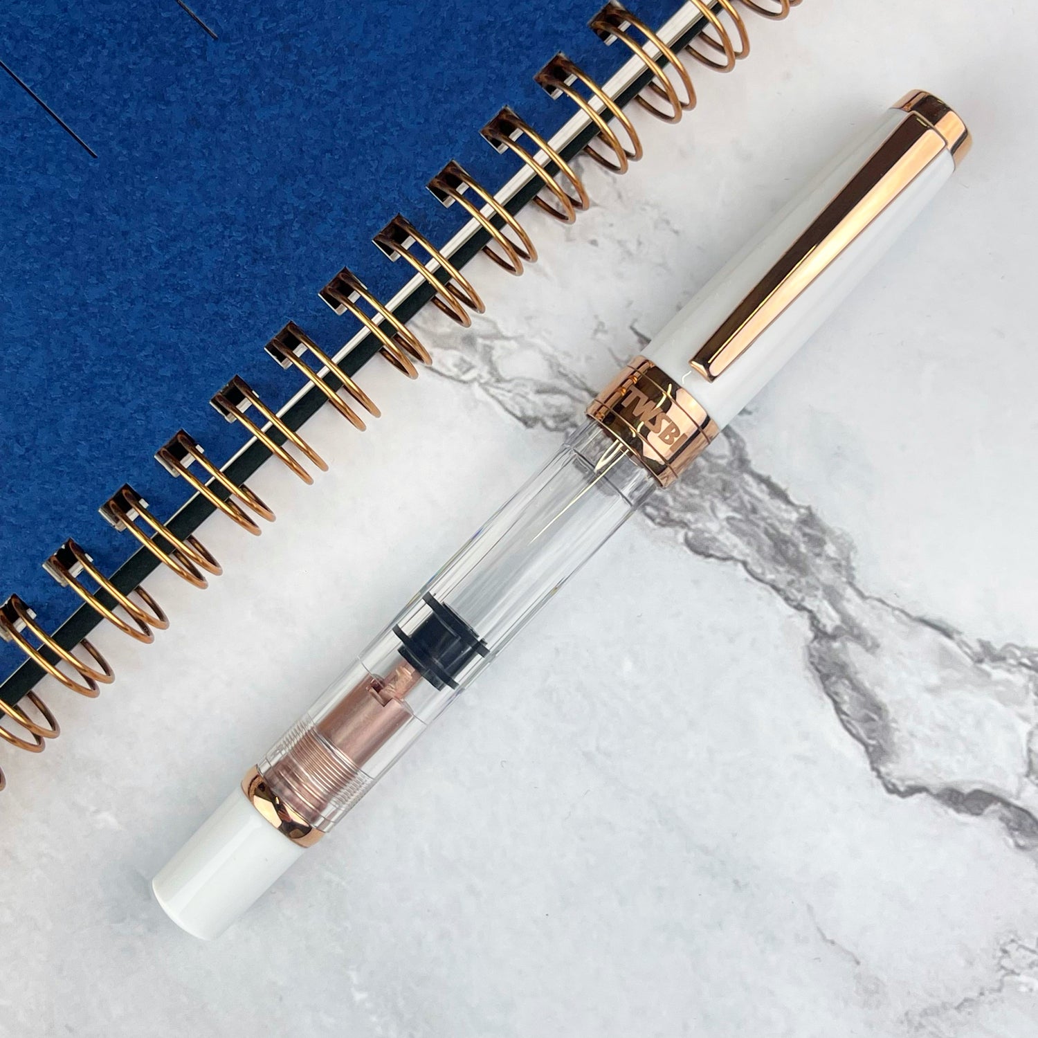 TWSBI Diamond 580 Fountain Pen - White w/ Rose Gold Trim