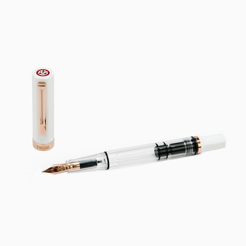 TWSBI Eco Fountain Pen - White w/ Rose Gold – Atlas Stationers TWSBI Eco Fountain Pen - White w/ Rose Gold – Atlas Stationers