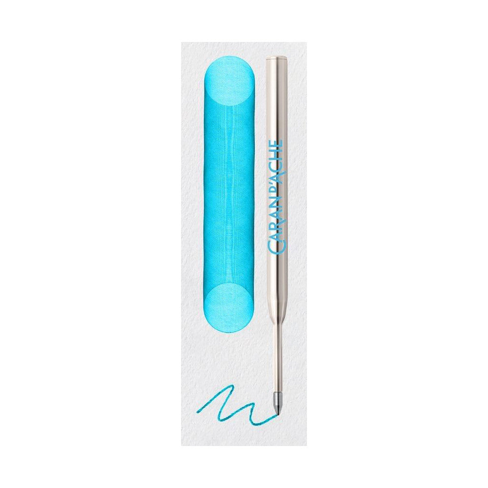 Caran d'Ache Goliath Ballpoint Refill - Turquoise | Atlas Stationers.