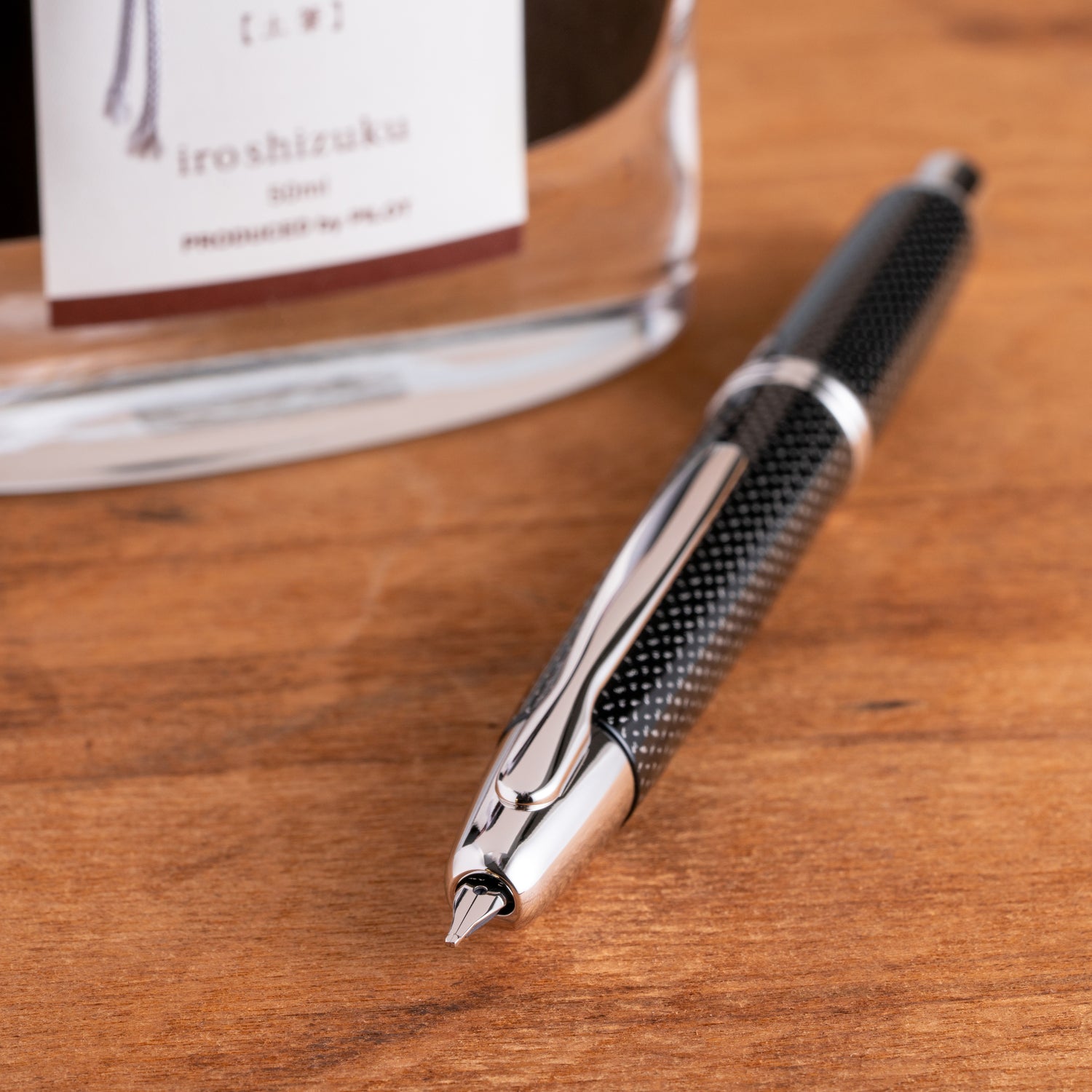 Pilot Vanishing Point Fountain Pen - Black Carbonesque | Atlas Stationers.