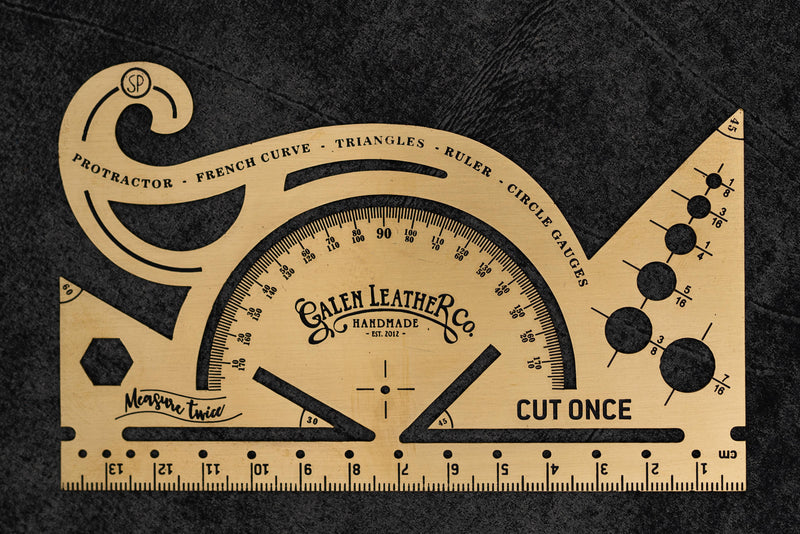 Galen Leather Vintage Inspired Brass Combine Tool - Protractor (14 cm) | Atlas Stationers.