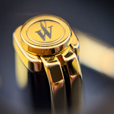 Waterman Exception Slim Rollerball Pen - Black w/ Gold Trim | Atlas Stationers.