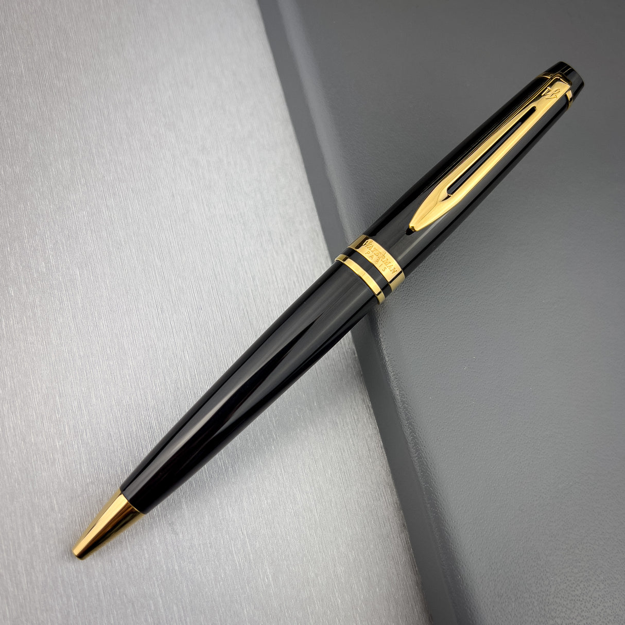Waterman Expert Ballpoint Pen - Black w/ Gold Trim | Atlas Stationers.