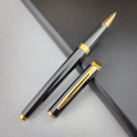 Waterman Hemisphere Rollerball Pen - Black w/ Gold Trim | Atlas Stationers.