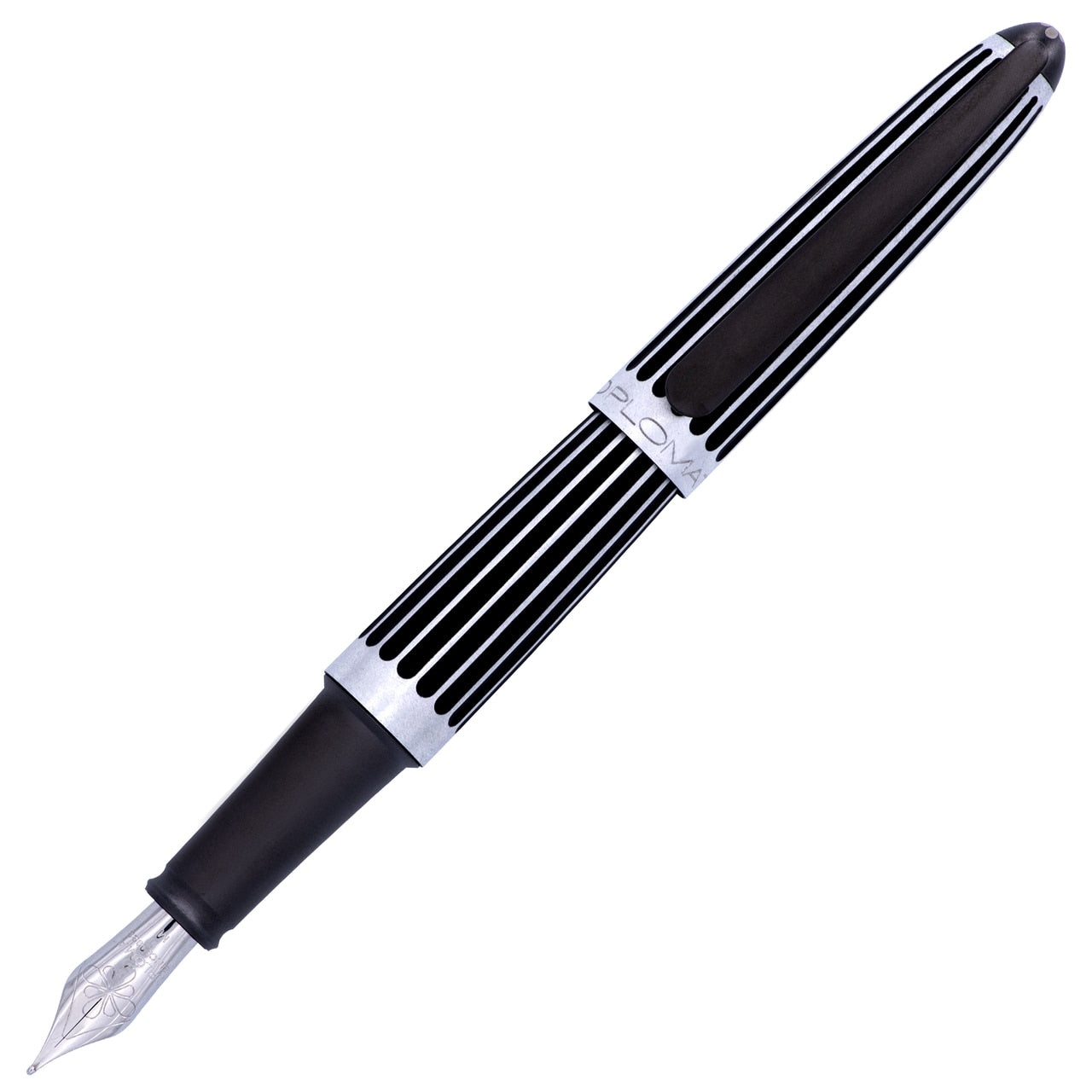 Diplomat Aero Fountain Pen - Stripes Black | Atlas Stationers.