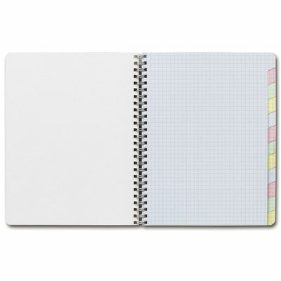 Clairefontaine Wirebound Notebook - Graph w/4 tabs 112 sheets - 8 1/4 x 11 3/4 - Assorted | Atlas Stationers.