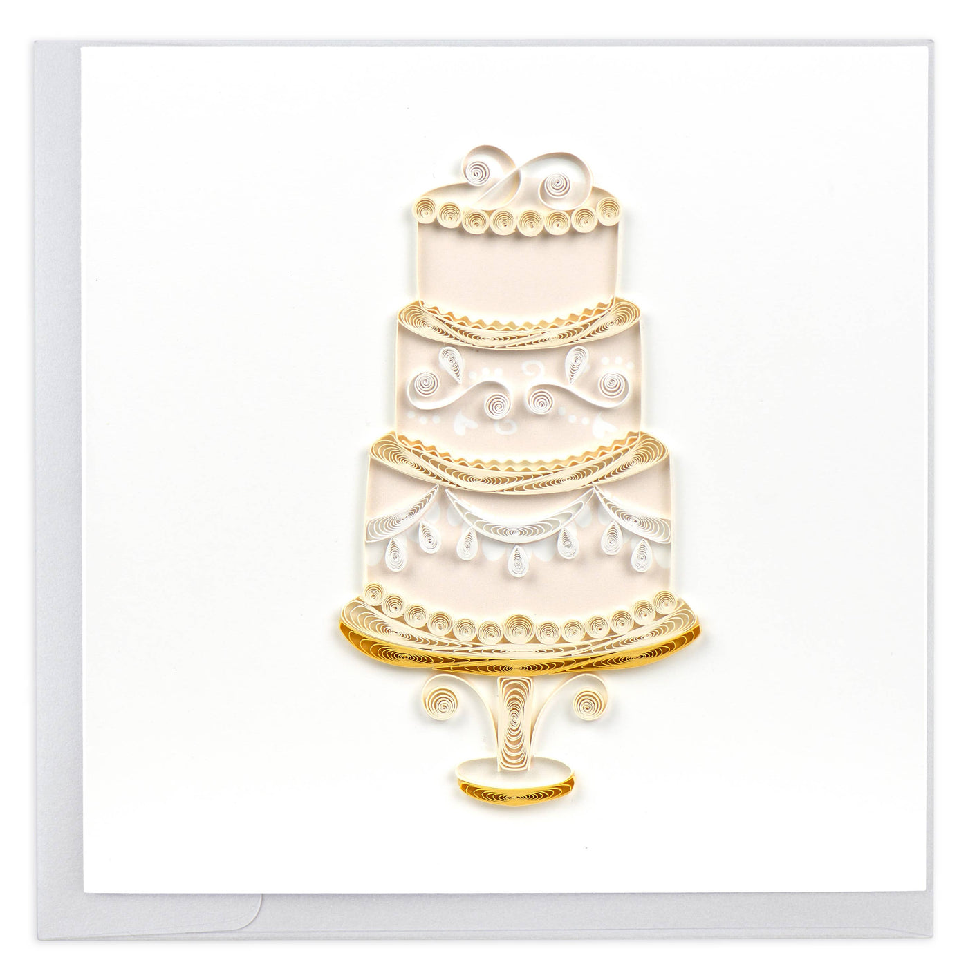 Quilled Elegant Wedding Cake Greeting Card