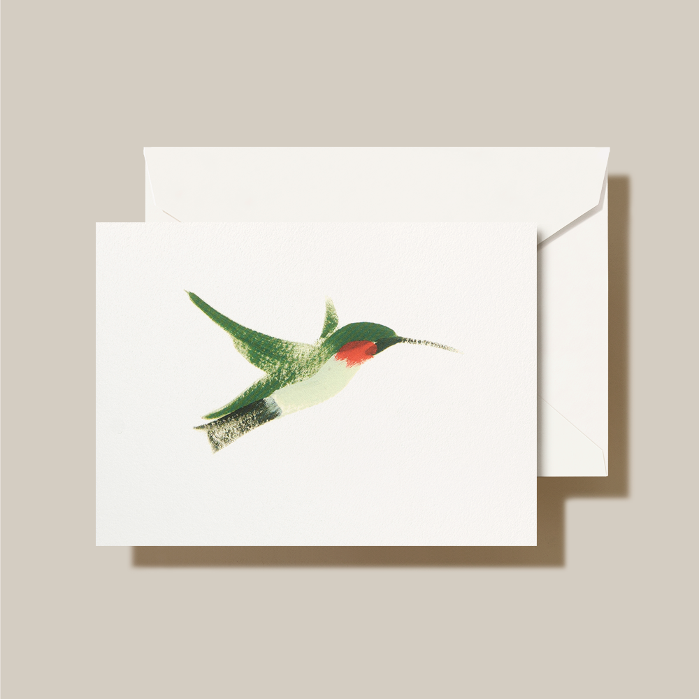 Brushstroke Hummingbird Note Card | Atlas Stationers.