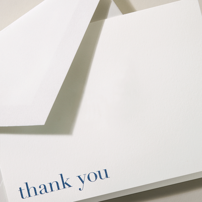 Bodoni Blue Thank You Card | Atlas Stationers.