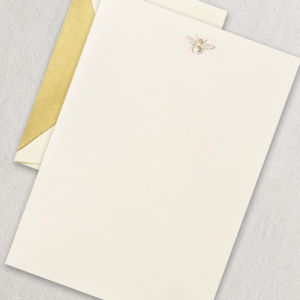 Engraved Bee Half Sheet Stationery | Atlas Stationers.