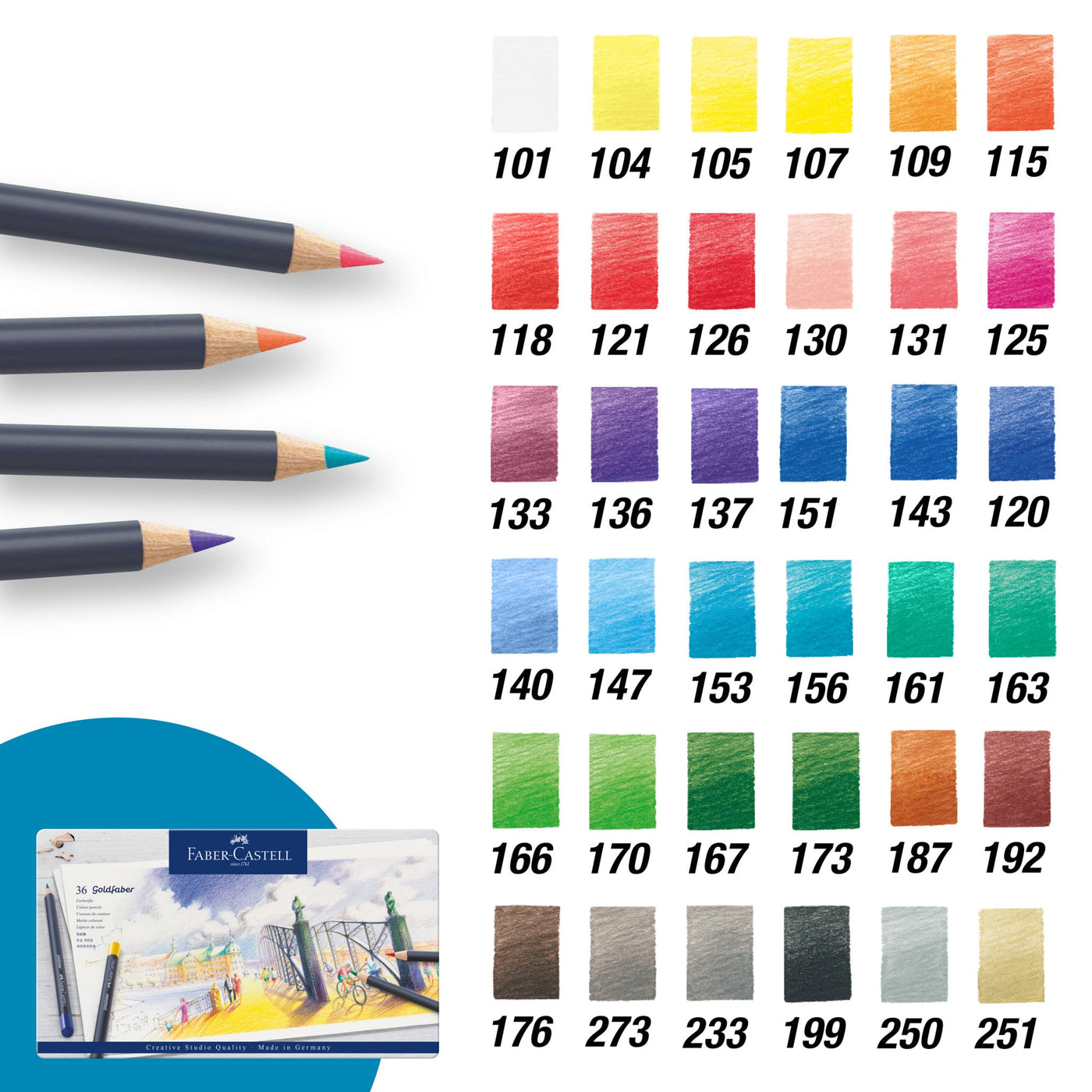 Faber-Castell Goldfaber Color Pencils - 36 pack | Atlas Stationers.