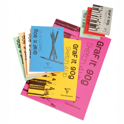 Clairefontaine GraF it Sketch Pads - Blank 80 sheets - 4 x 6 - Assorted | Atlas Stationers.