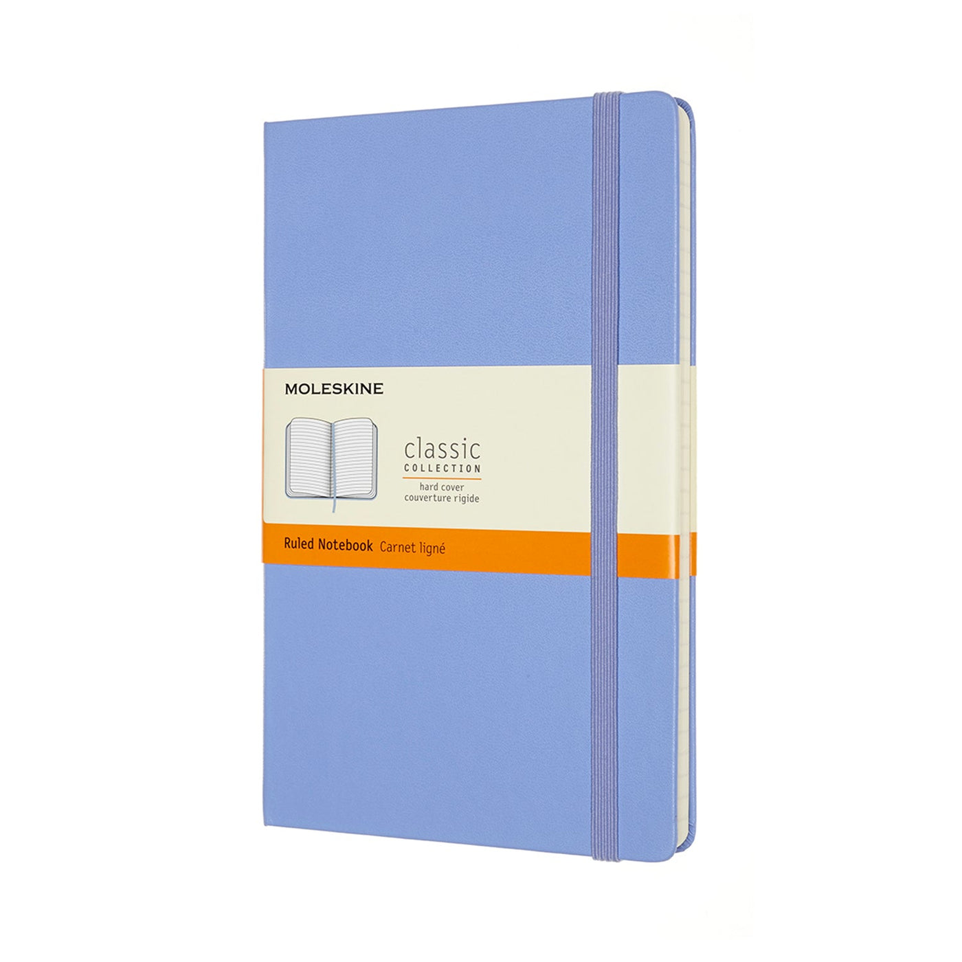 Moleskine Large Classic Hard Cover Notebook - Hydrangea Blue - Ruled | Atlas Stationers.