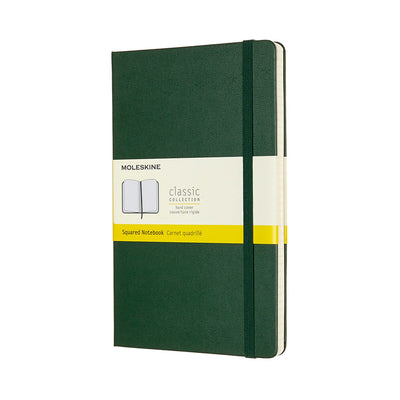 Moleskine Large Classic Hard Cover Notebook - Myrtle Green - Squared | Atlas Stationers.