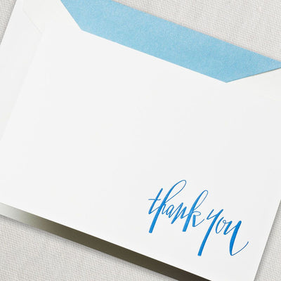 Engraved Newport Blue Thank You Note | Atlas Stationers.