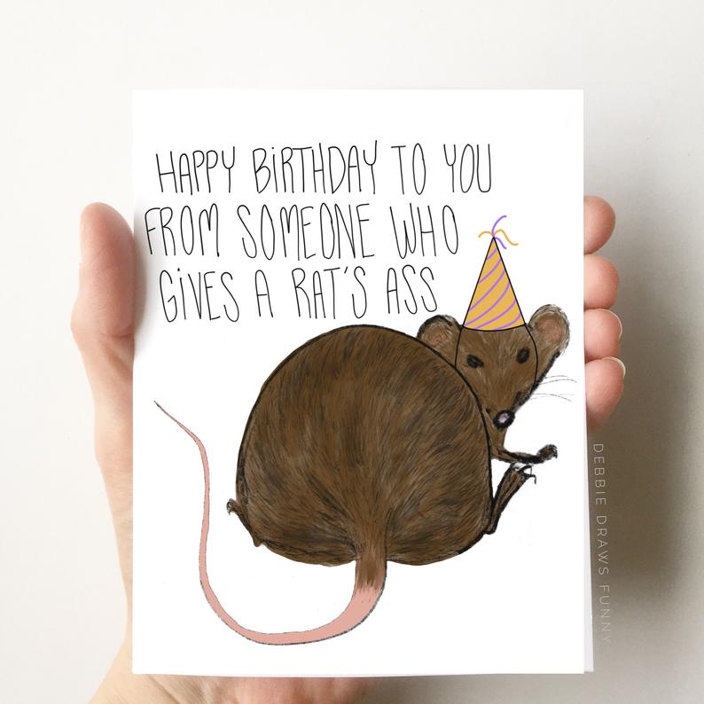 Happy Birthday From A Rat's Ass Card | Atlas Stationers.