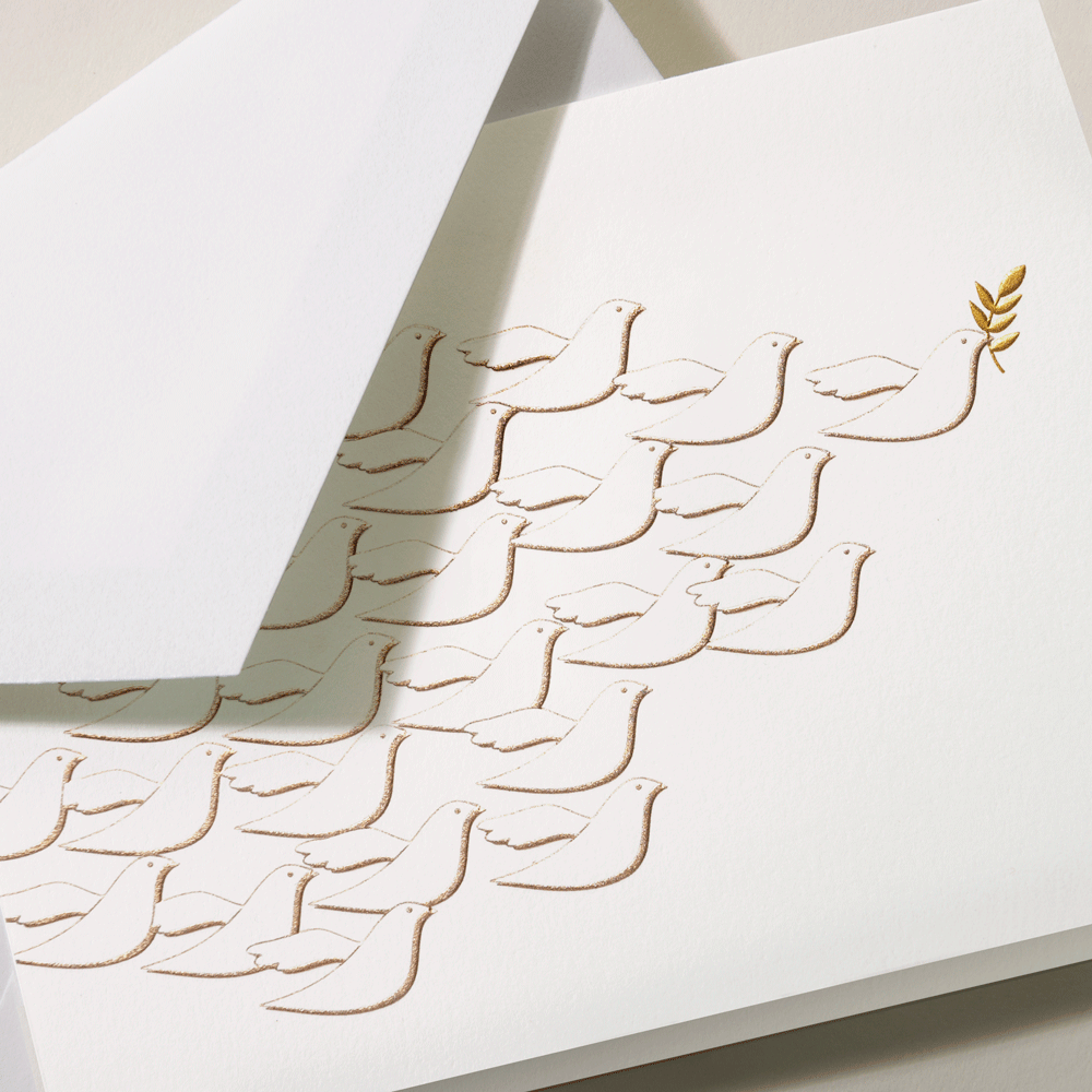Crane Boxed Holiday Cards - Flock of Doves | Atlas Stationers.