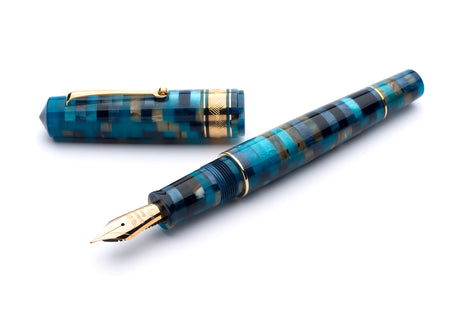 Leonardo Mosaico Fountain Pen - Hawaii w/ Gold Trim | Atlas Stationers.