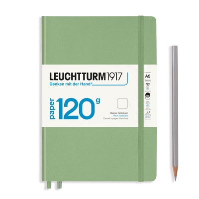 Leuchtturm A5 120g Hardcover Notebook - Sage - Plain | Atlas Stationers.