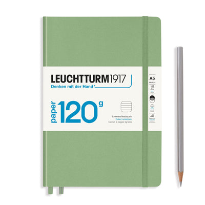 Leuchtturm A5 120g Hardcover Notebook - Sage - Ruled | Atlas Stationers.