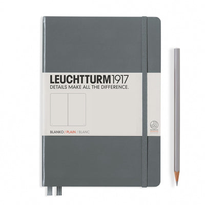 Leuchtturm A5 Hardcover Notebook - Anthracite Grey - Plain | Atlas Stationers.