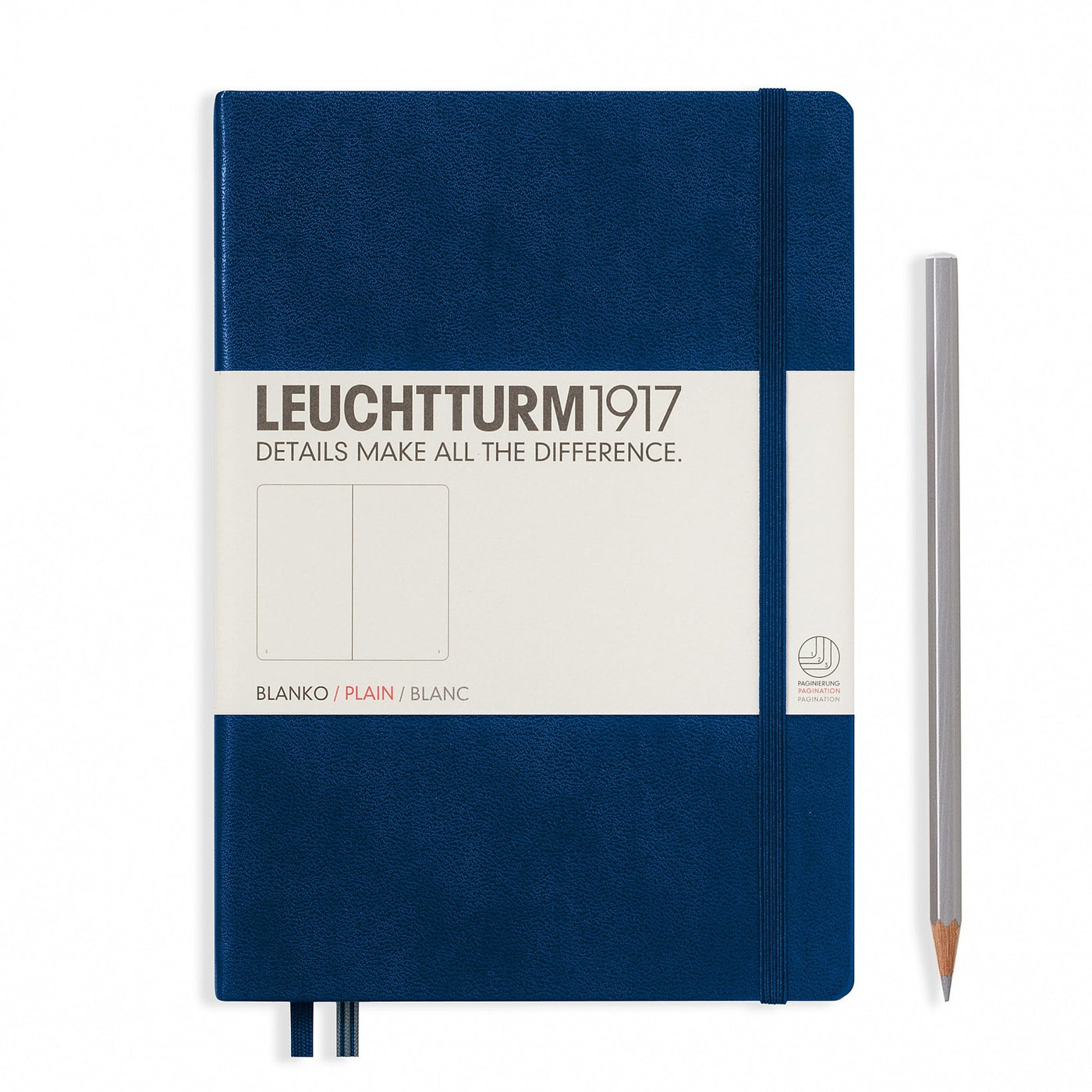 Leuchtturm A5 Hardcover Notebook - Navy - Plain | Atlas Stationers.