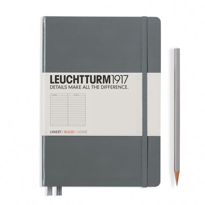 Leuchtturm A5 Hardcover Notebook - Anthracite Grey - Ruled | Atlas Stationers.