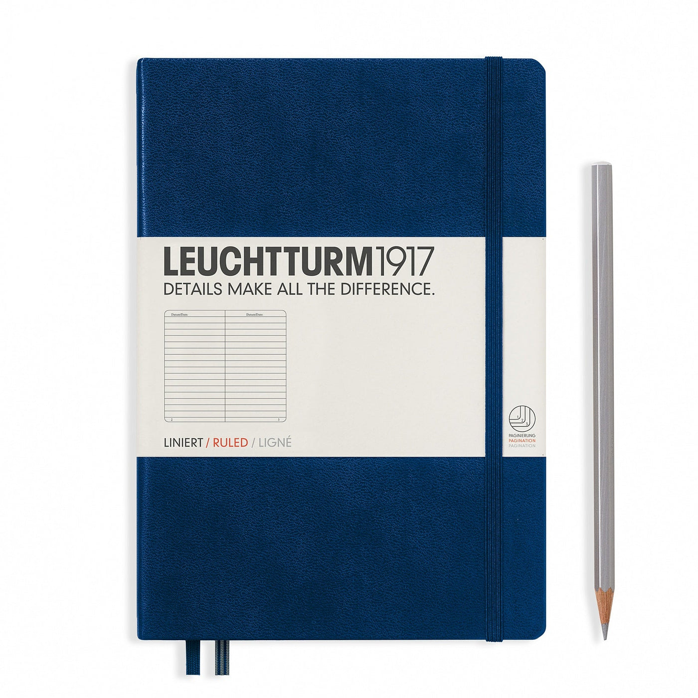 Leuchtturm A5 Hardcover Notebook - Navy - Ruled | Atlas Stationers.