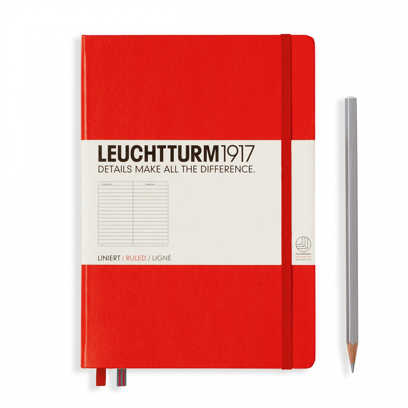 Leuchtturm A5 Hardcover Notebook - Red - Ruled | Atlas Stationers.