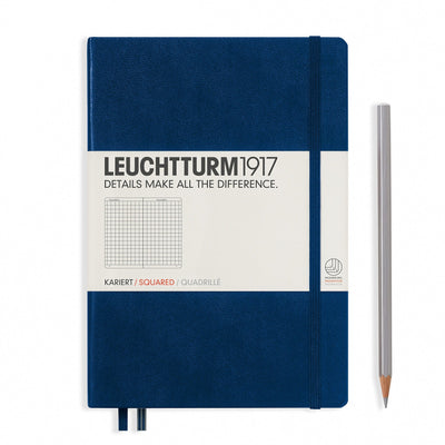 Leuchtturm A5 Hardcover Notebook - Navy - Squared | Atlas Stationers.