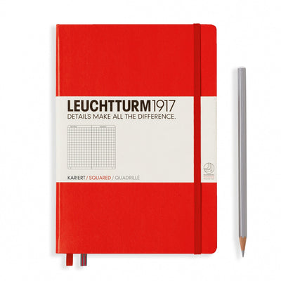 Leuchtturm A5 Hardcover Notebook - Red - Squared | Atlas Stationers.