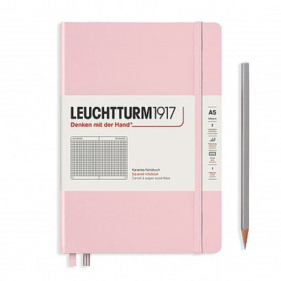 Leuchtturm A5 Hardcover Notebook - Powder - Squared | Atlas Stationers.