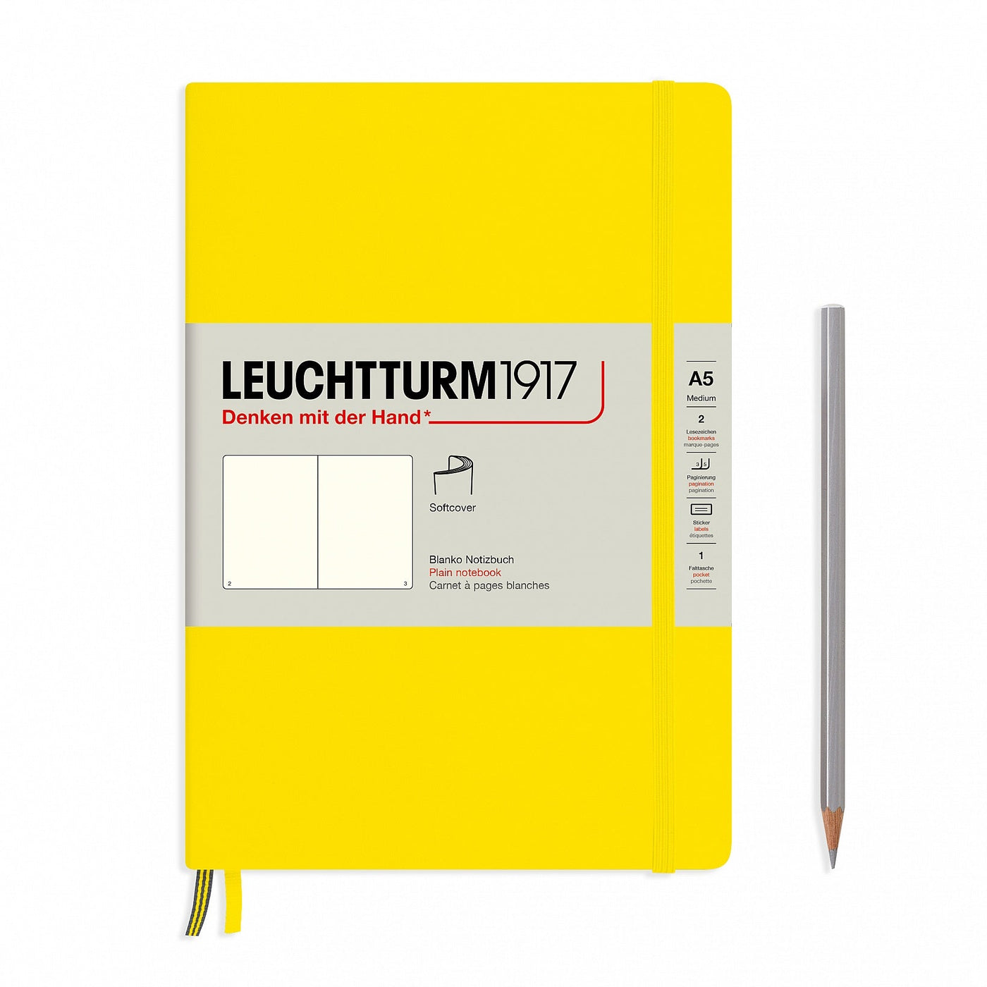 Leuchtturm A5 Softcover Notebook - Lemon - Plain | Atlas Stationers.