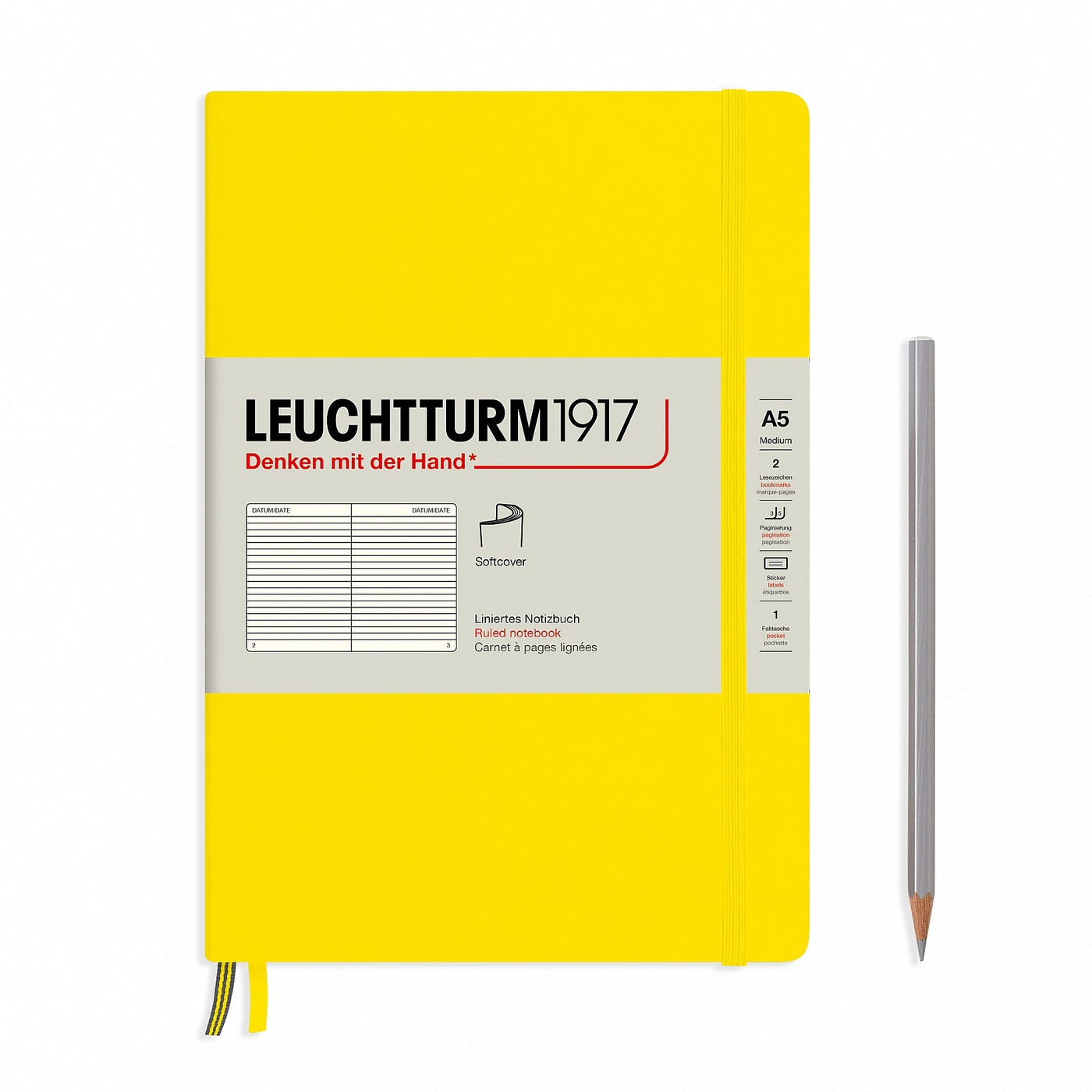 Leuchtturm A5 Softcover Notebook - Lemon - Ruled | Atlas Stationers.