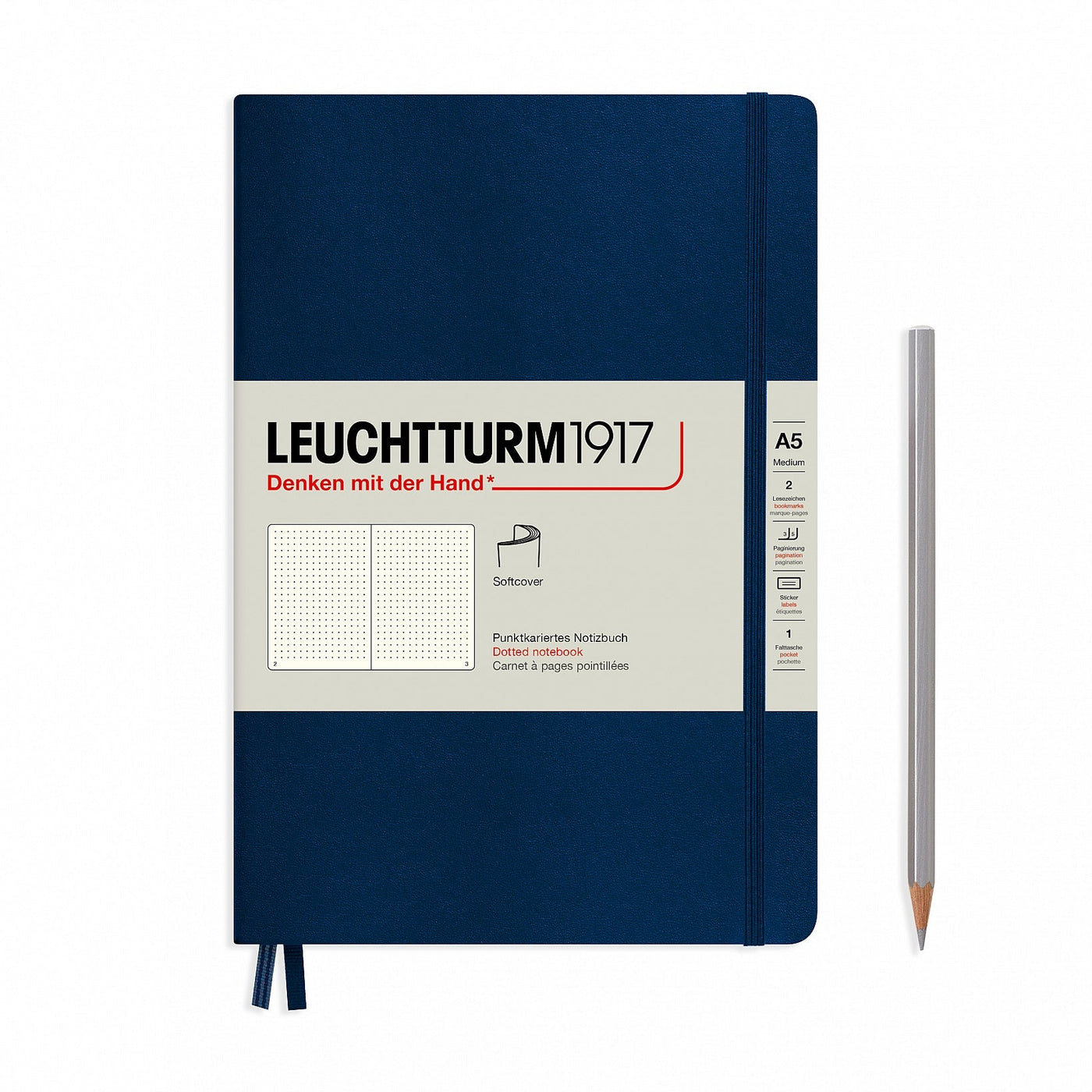 Leuchtturm A5 Softcover Notebook - Navy - Dot Grid | Atlas Stationers.