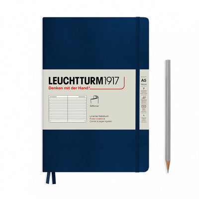 Leuchtturm A5 Softcover Notebook - Navy - Ruled | Atlas Stationers.