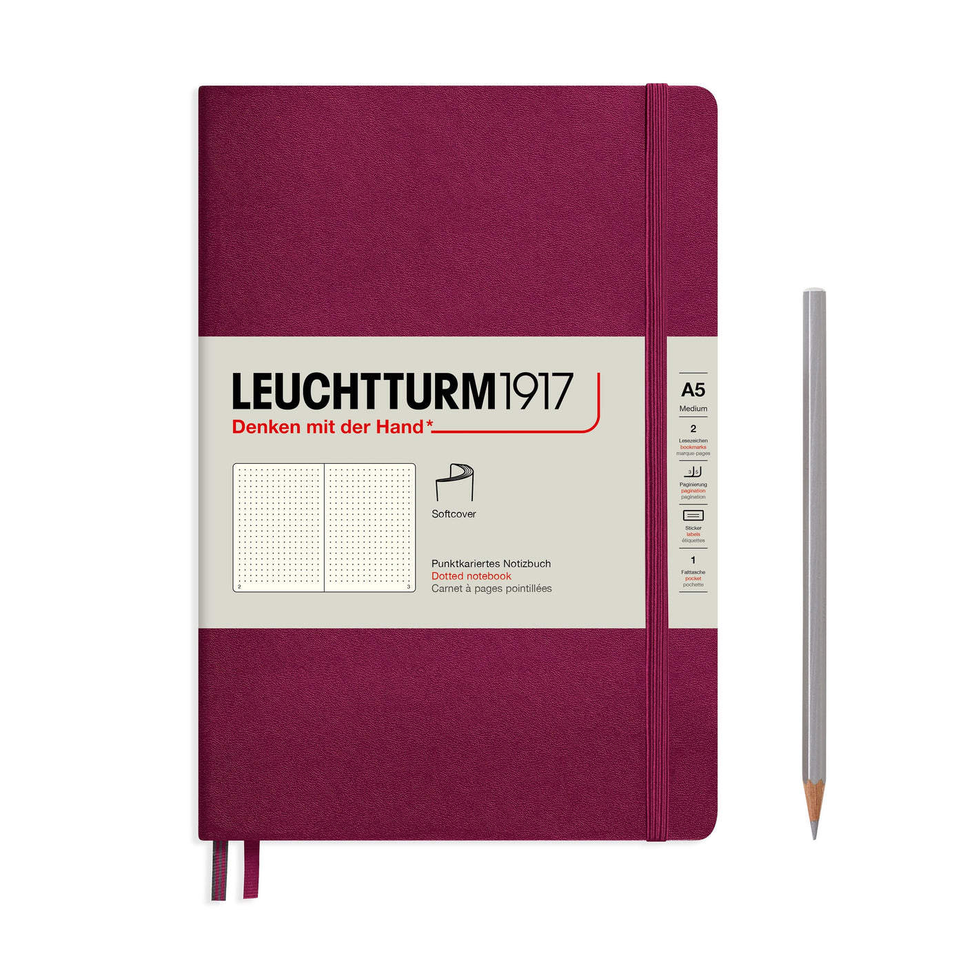 Leuchtturm A5 Softcover Notebook - Port Red - Dot Grid | Atlas Stationers.