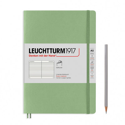 Leuchtturm A5 Softcover Notebook - Sage - Ruled | Atlas Stationers.