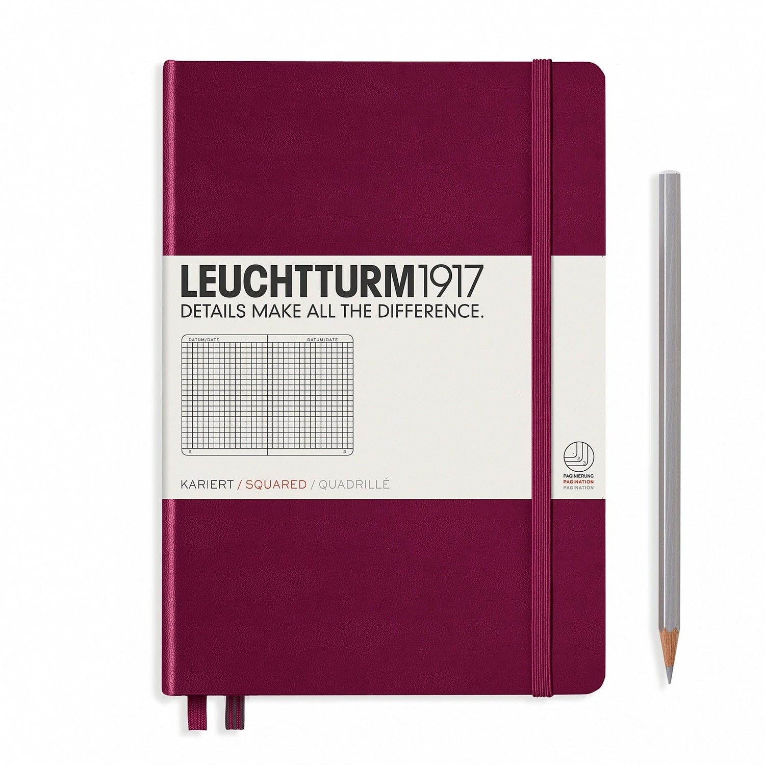 Leuchtturm A5 Hardcover Notebook - Port Red - Squared | Atlas Stationers.