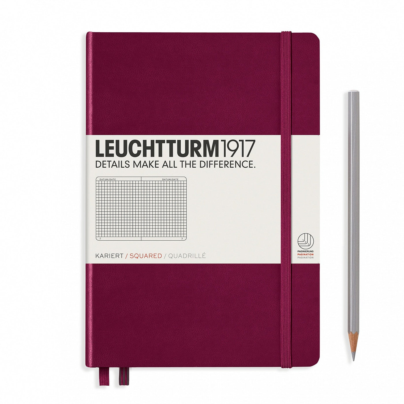 Leuchtturm A5 Hardcover Notebook - Port Red - Squared | Atlas Stationers.