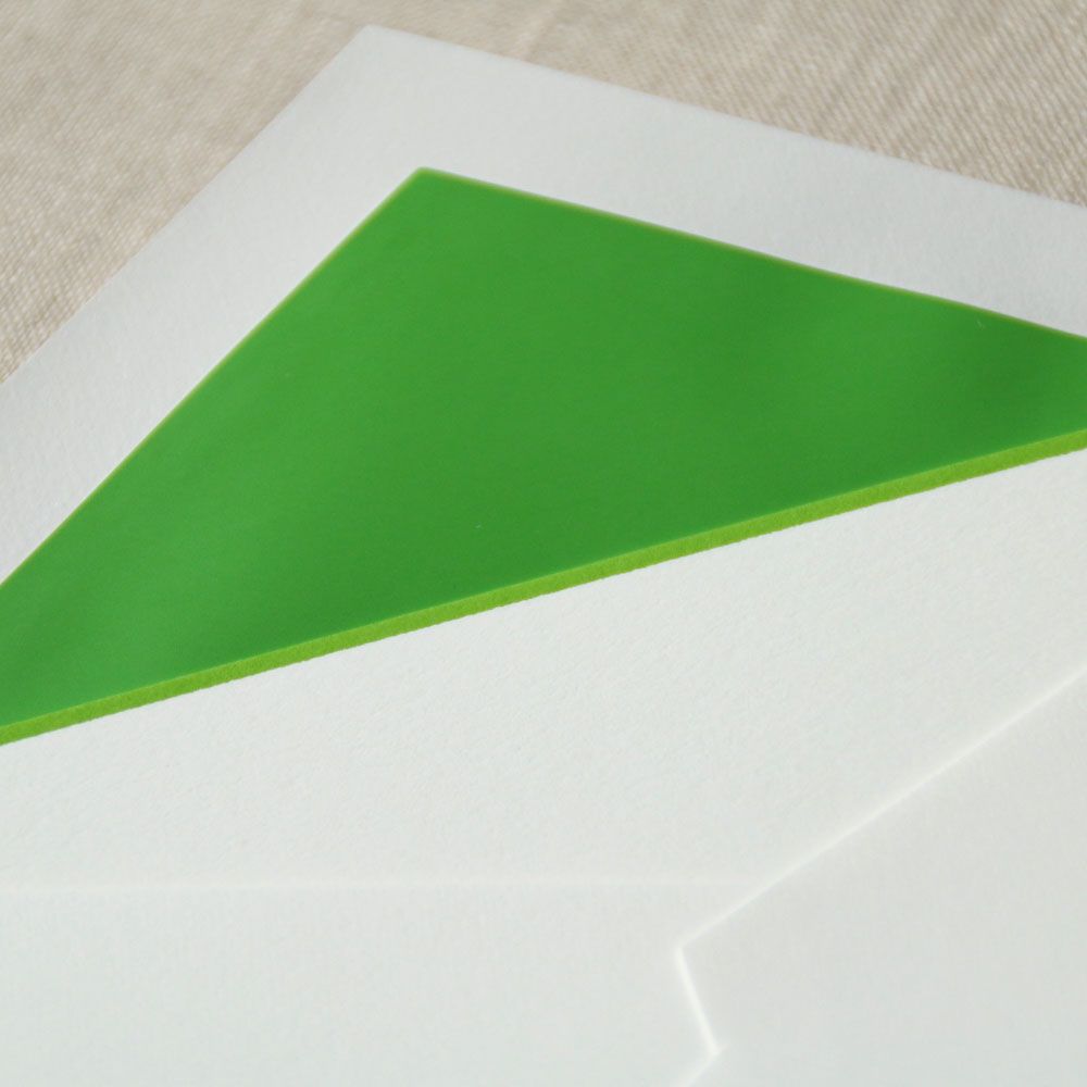 Spring Green Bordered Card | Atlas Stationers.