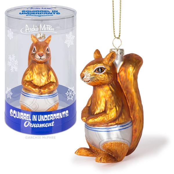 Squirrel in Underpants Ornament | Atlas Stationers.